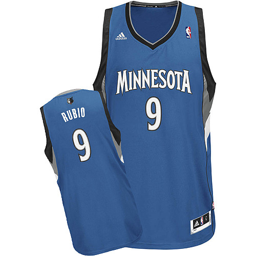 NBA Minnesota Timberwolves 9 Ricky Rubio New Revolution 30 Swingman Road Blue Jersey